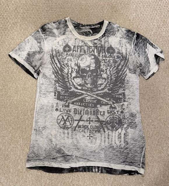 Affliction Other - Affliction Sin City Sinners Reversible Distressed All Over Print T-Shirt